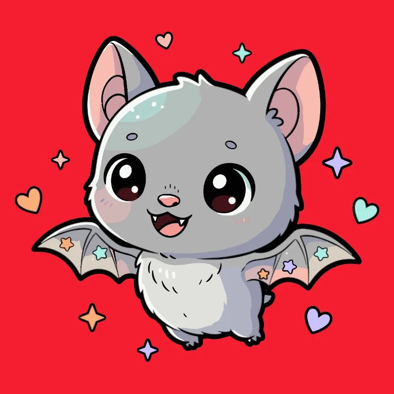 Kuschelfledermaus mit Pastellsternchen
