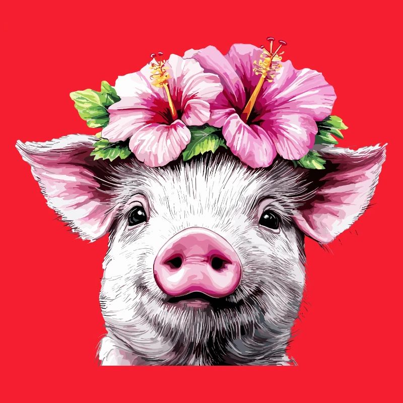 Hibiscus Crown Pig