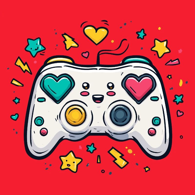 Heart Controller Neon Game Design