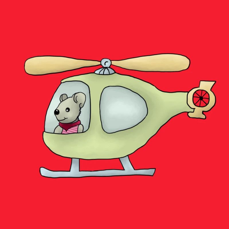 Maus im Hubschrauber