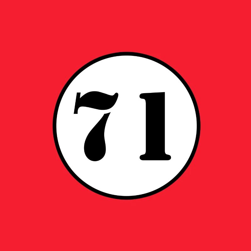NUMMER 71 Einundsiebzig Geburtstag Geschenk
