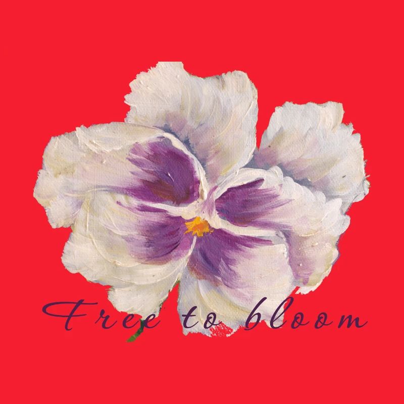 Peinture de fleurs en pensée blanche - Libre de fleurir