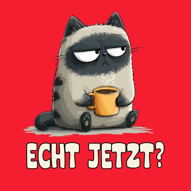 Grummelkatze mit Kaffee