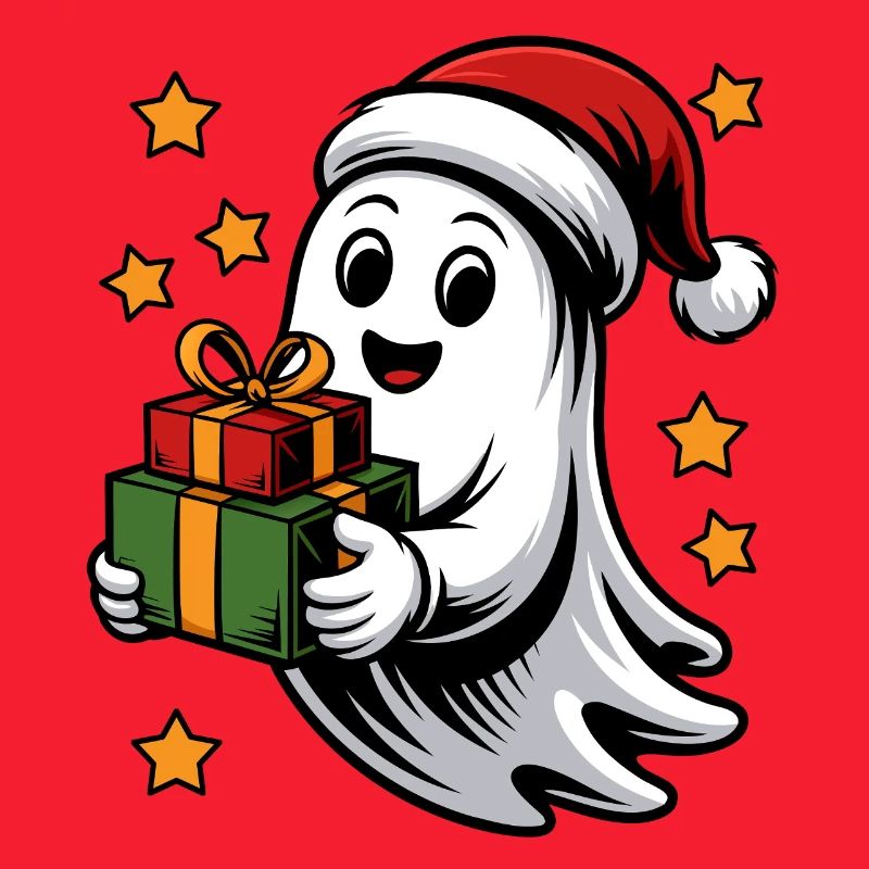 Geist mit Weihnachtsgeschenken