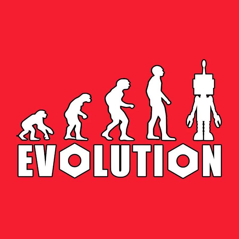 Evolution mit Roboterfigur Design