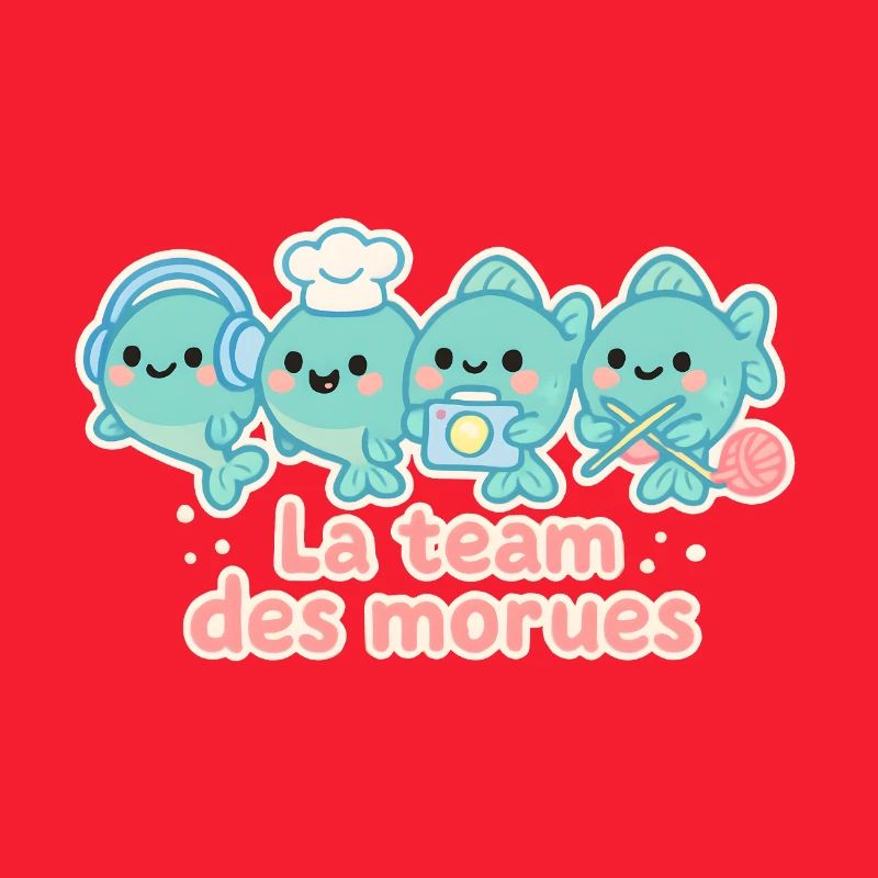 Das Team der nautischen Kabeljau-Maskottchen