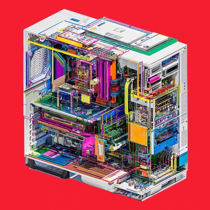 Buntes Innenleben eines Computers