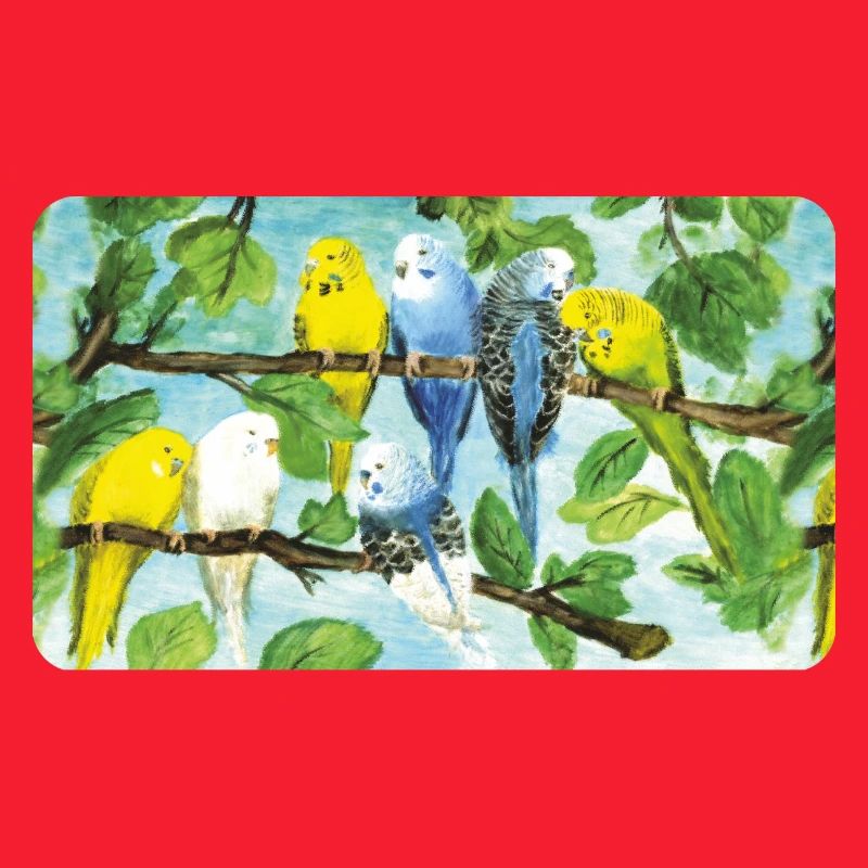 Budgies on a tree - pastel chalk