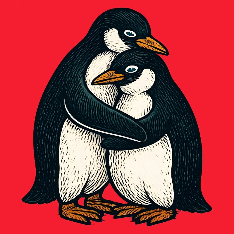 Pinguinpaar Kuschelzeit