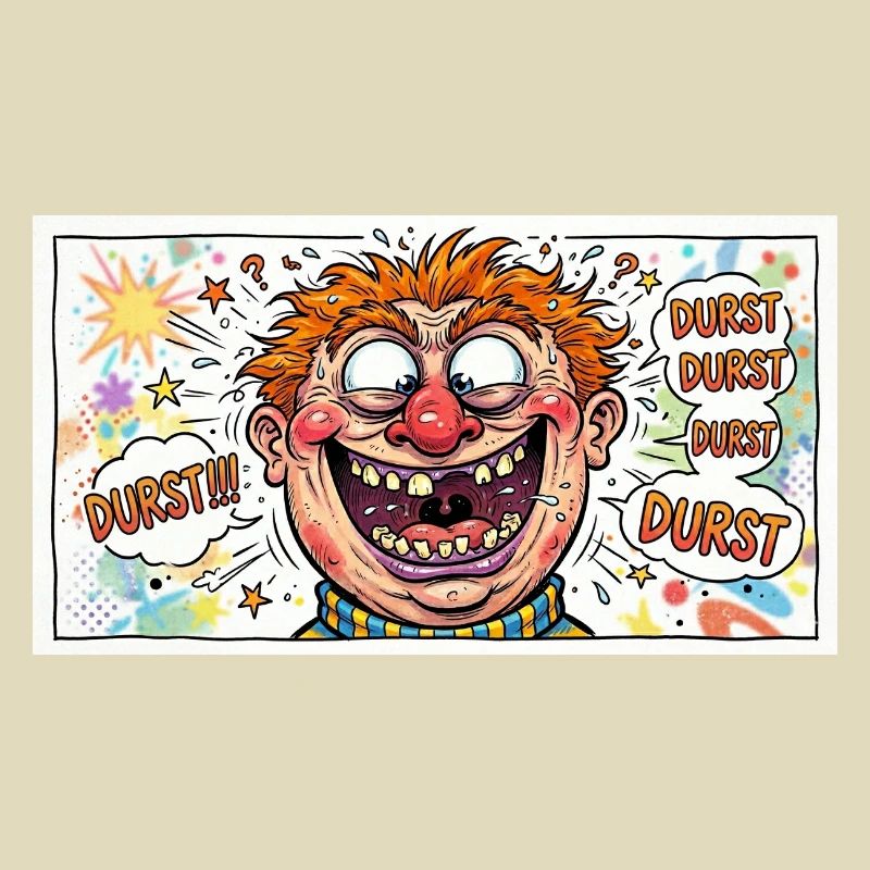 Durst-Karikatur Comicgesicht