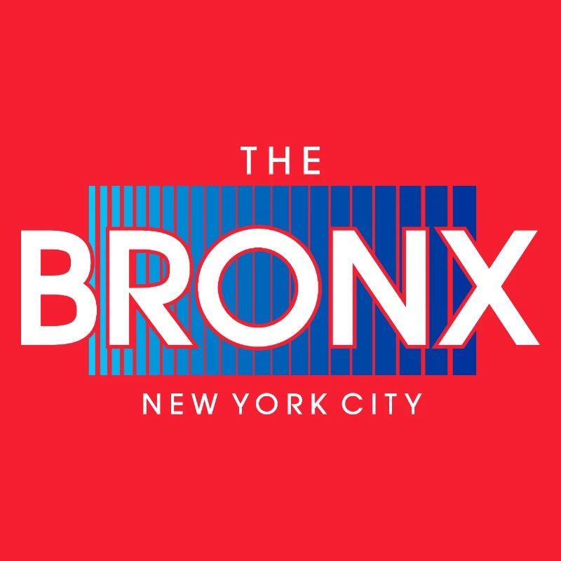Bronx Skyline Text in Blue Gradient
