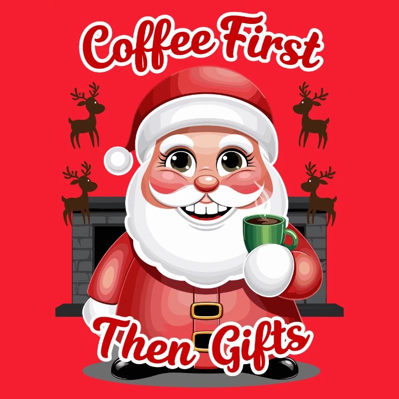 Weihnachtsmann mit Kaffee