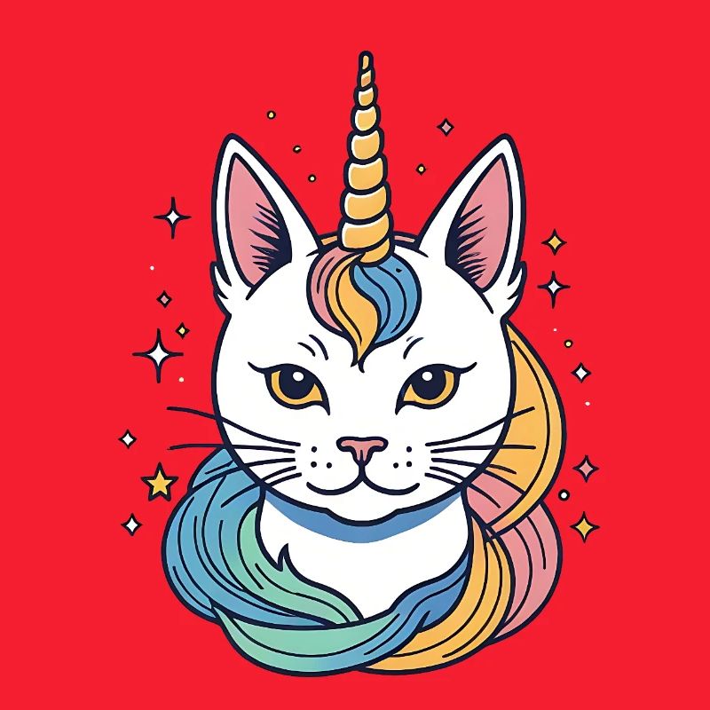 Regenbogen Einhorn Katze