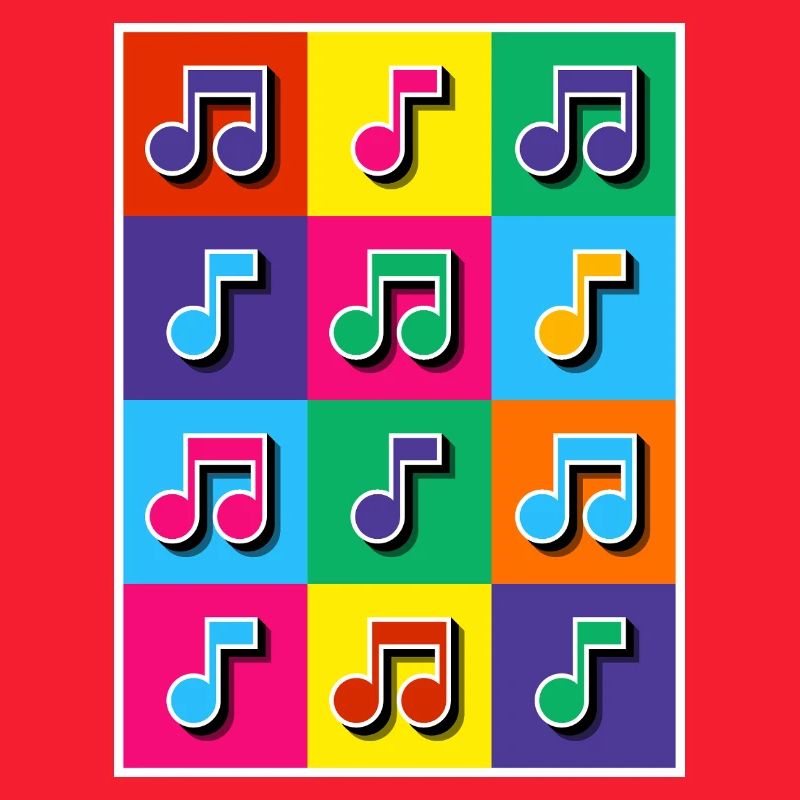 Mosaïque de notes musicales Pop Art