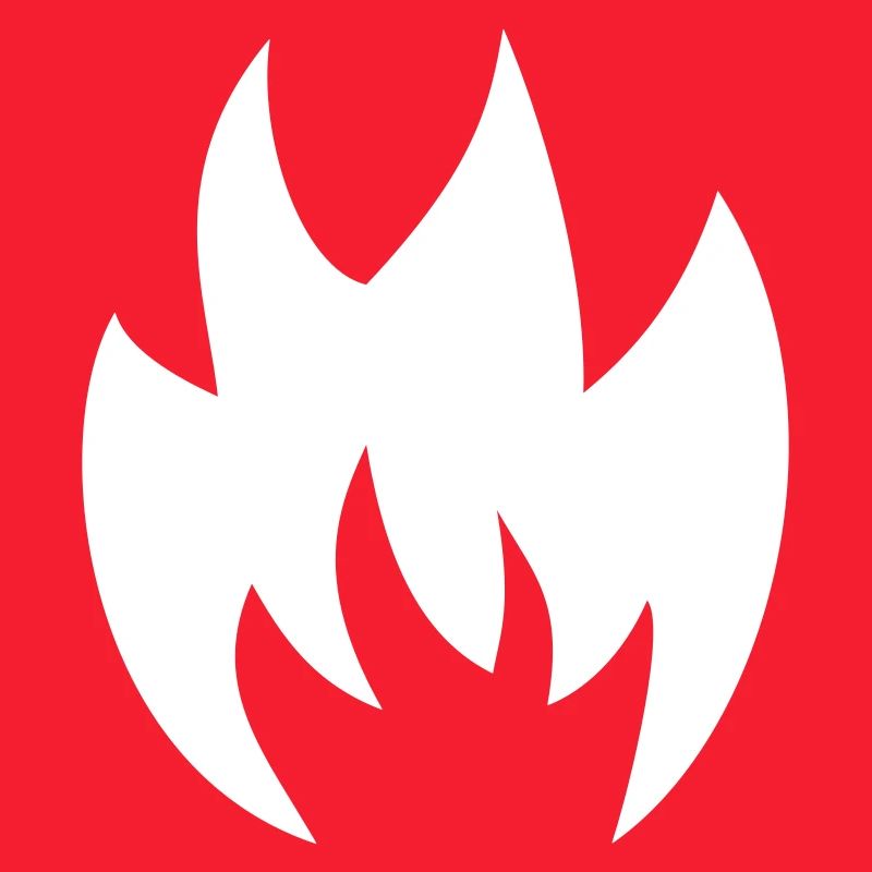 Flame Fire Solid Red Vector Graphic