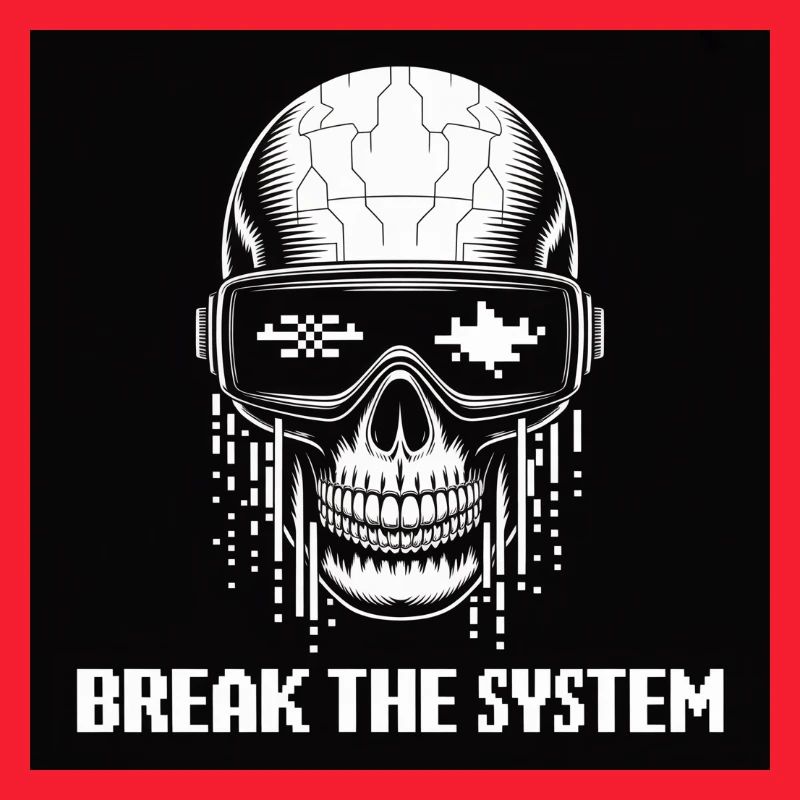 Cyberpunk Schädel zerstört das System
