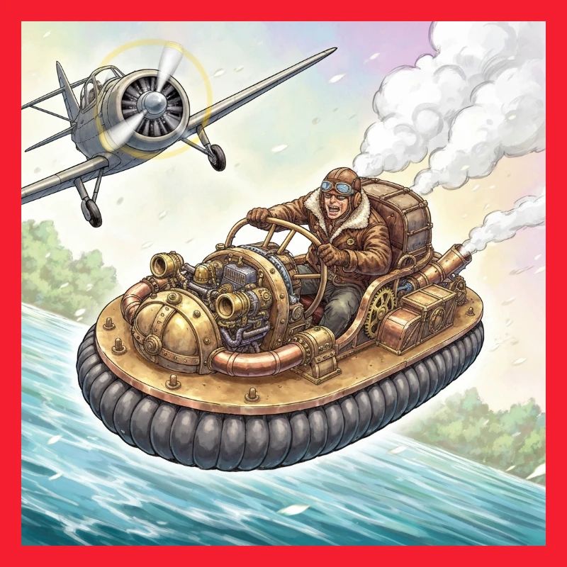 Steampunk-Luftboot-Flussjagd