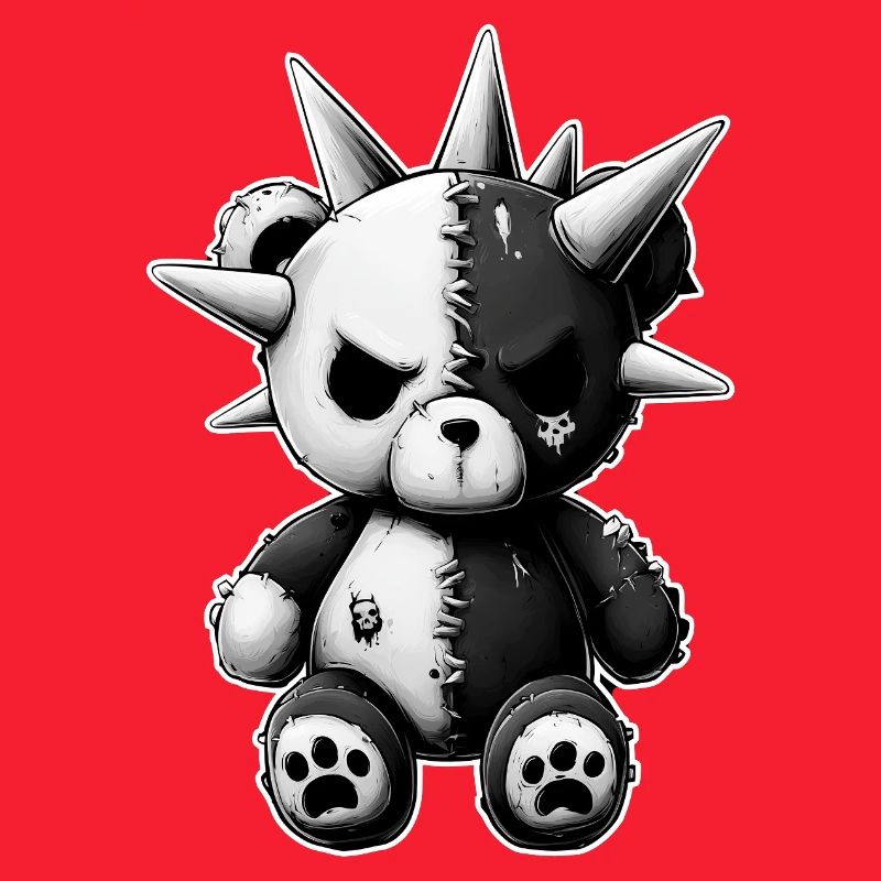 Split Skull Plush Bear Punk