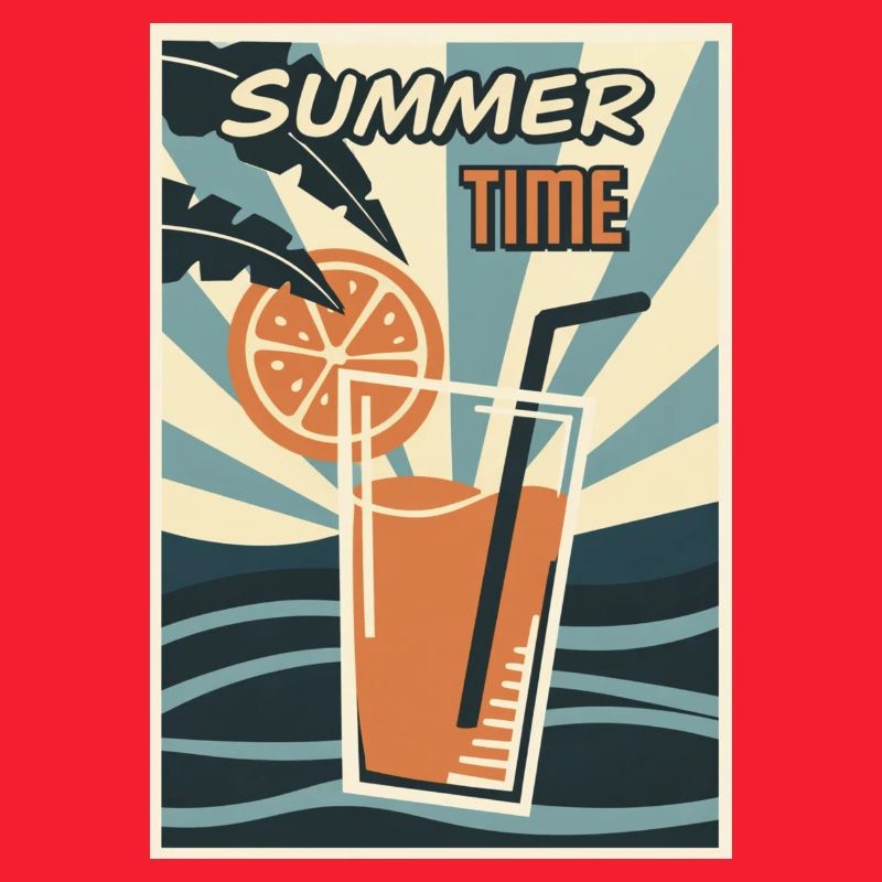 Sommerzeit Orange Drink Retro