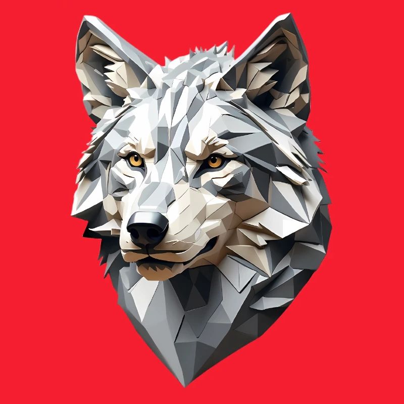 Wolf Head LowPoly Geometric