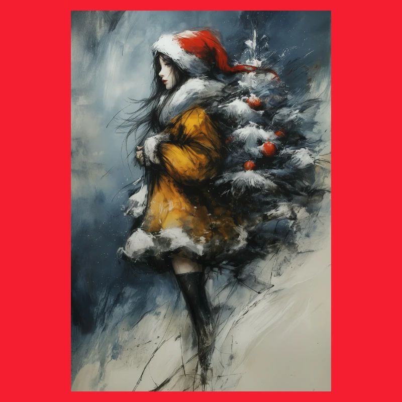 Märchenwinter: Mädchen und Baum