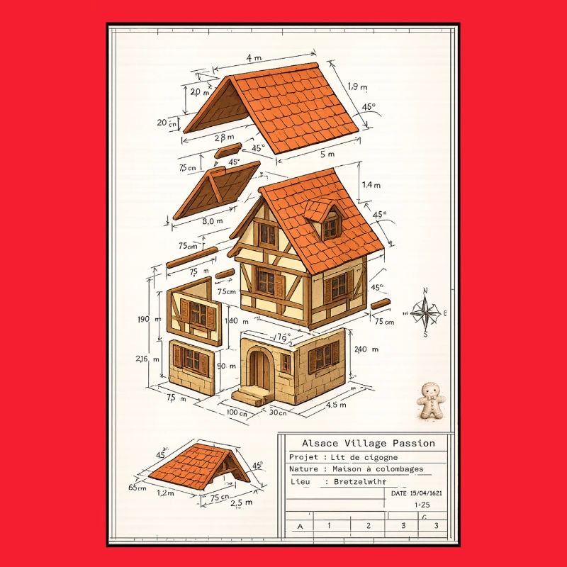 Maison colombages Alsacienne plan architecte 