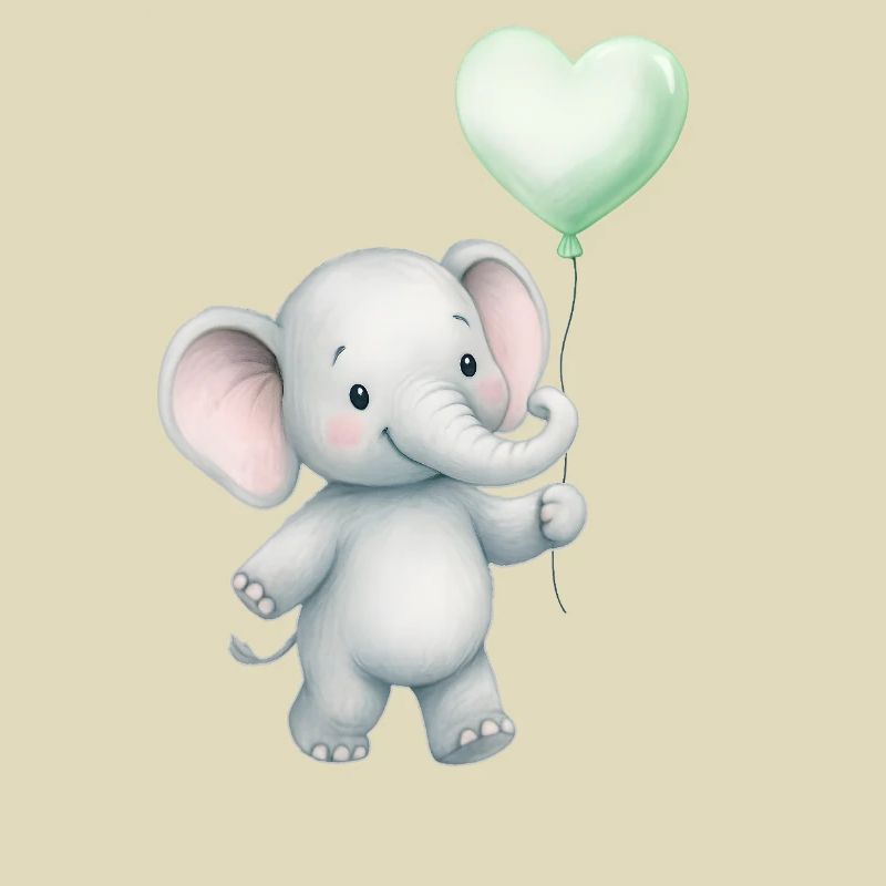 Elefant mit Herzballon