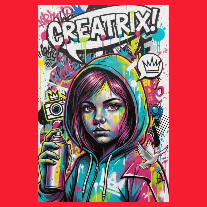 Farbexplosion Graffiti Heldin