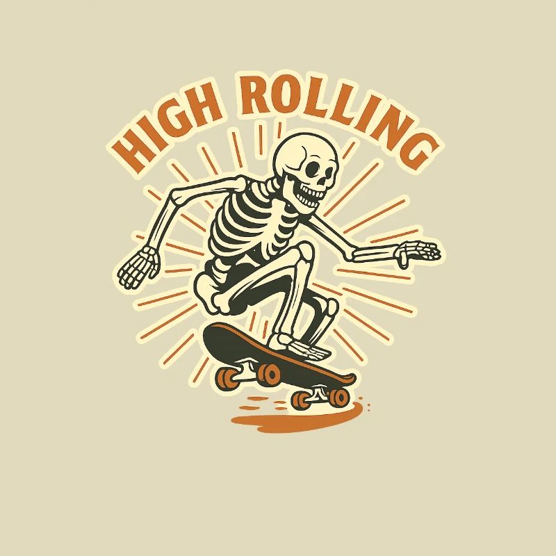 High Rolling Skelett Skateboard