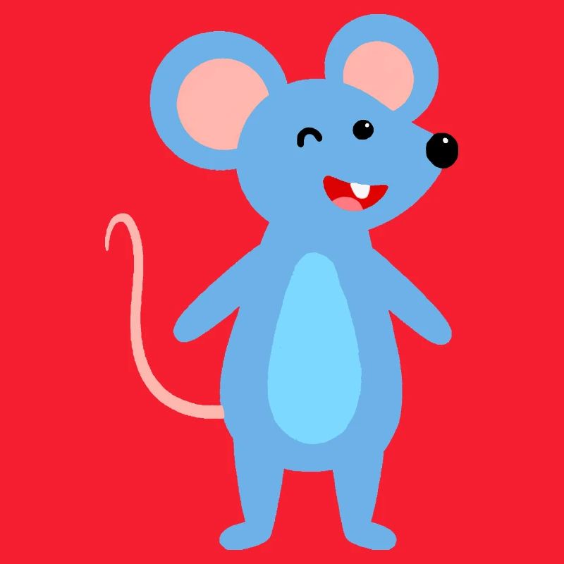 Zwinkernde blaue Maus