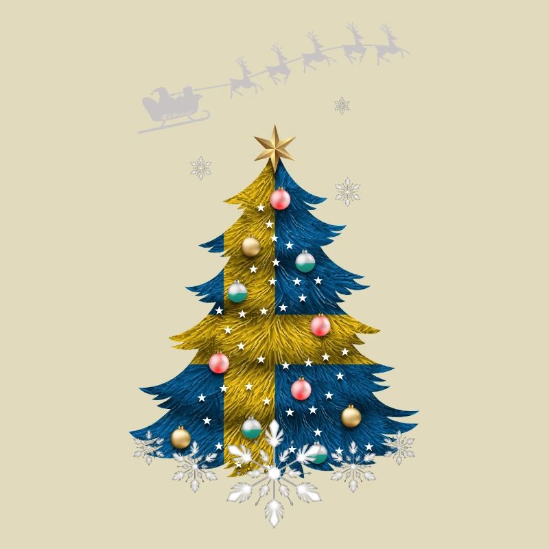 Sapin de Noël avec drapeau de la Suède