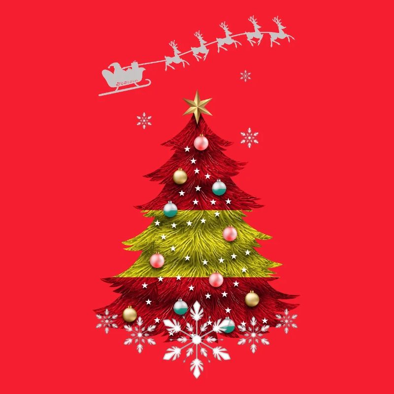 Weihnachtsbaum mit Spanien-Flagge