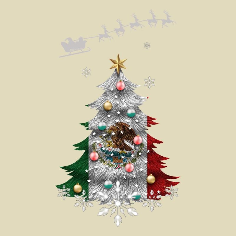 Weihnachtsbaum mit Mexiko-Flagge