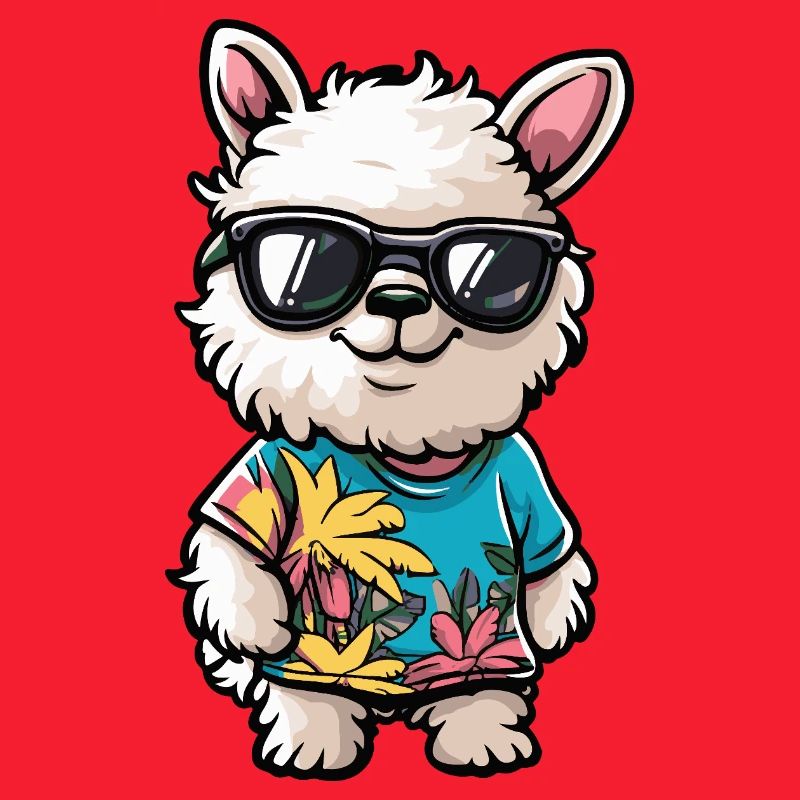 Alpaka Llama Comic Urlaub