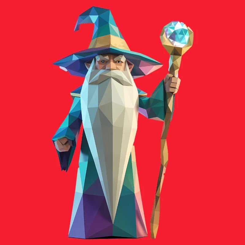Wise Wizard - Cooles Low-Poly-Logo
