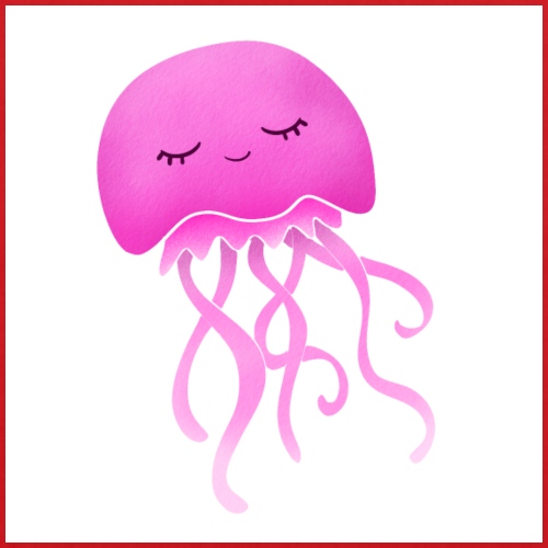 Cute little pink Jellyfish, nursery wall art decor - Borsa di stoffa