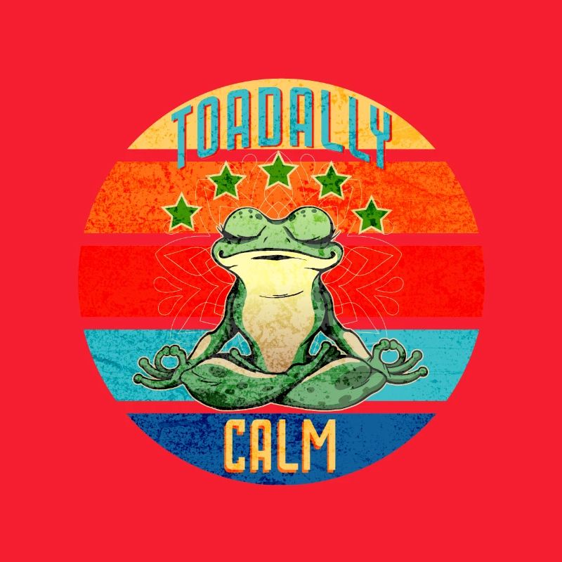 Toad and Frog Humor Toadally Calm Retro Distressed