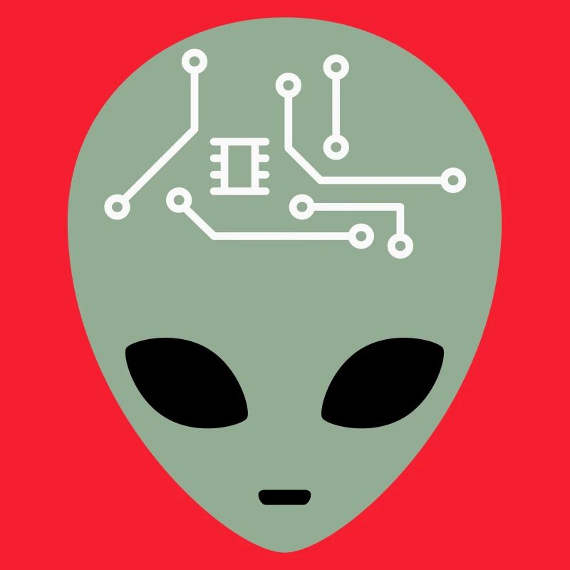 Alien Head avec circuits (trois couleurs)