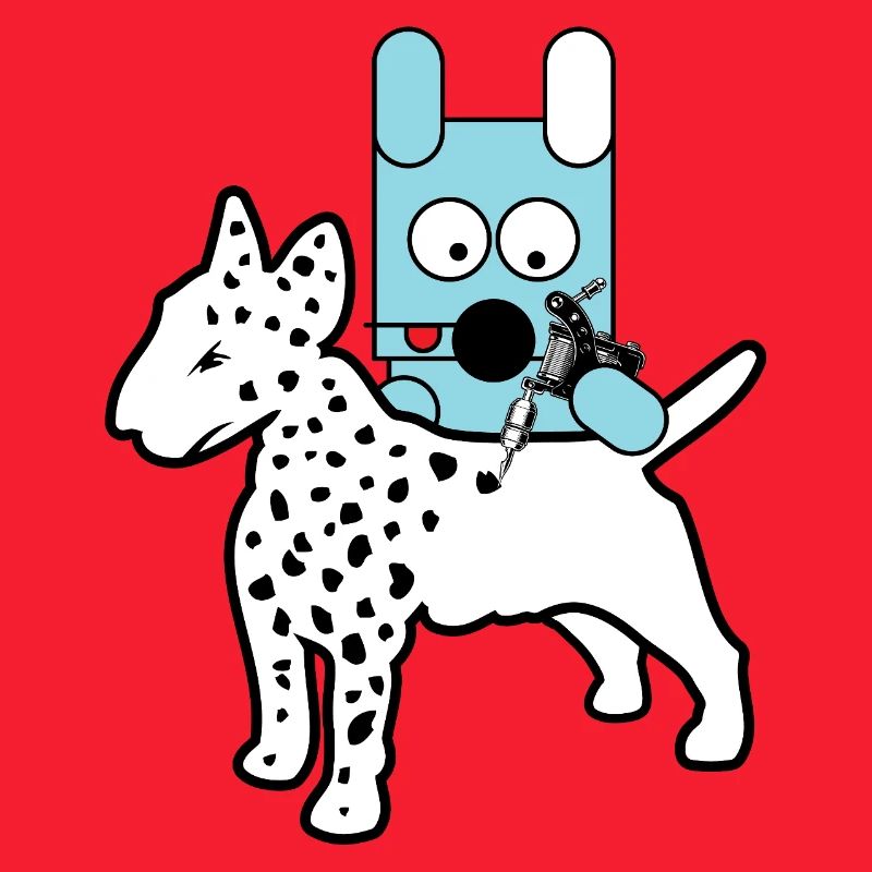 Blauer Bot-Hund mit Spritze