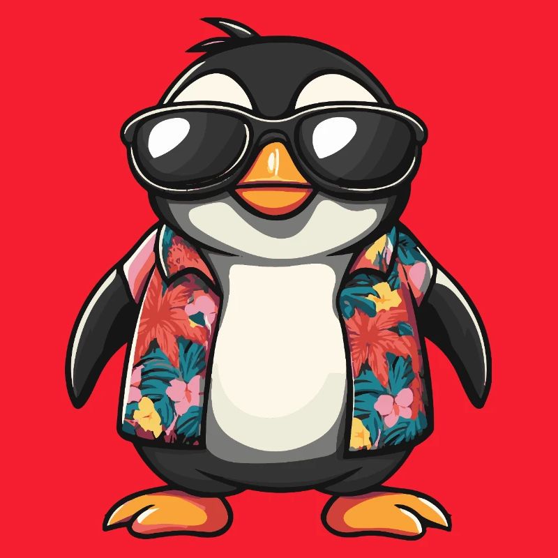 Pinguin Comic Urlaub