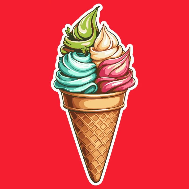 Bunte Swirl-Eiswaffel Muster