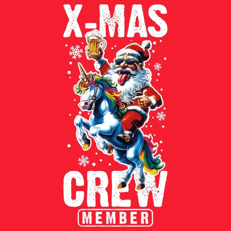 Weihnachts Crew Weihnachtsmann Einhorn