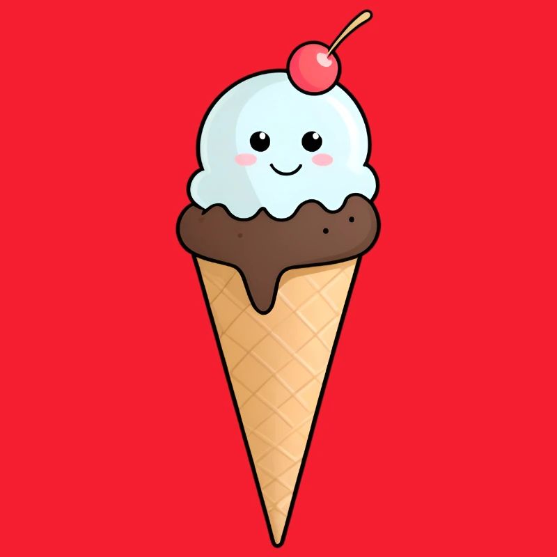 Kuscheliges Eis mit Kirsche