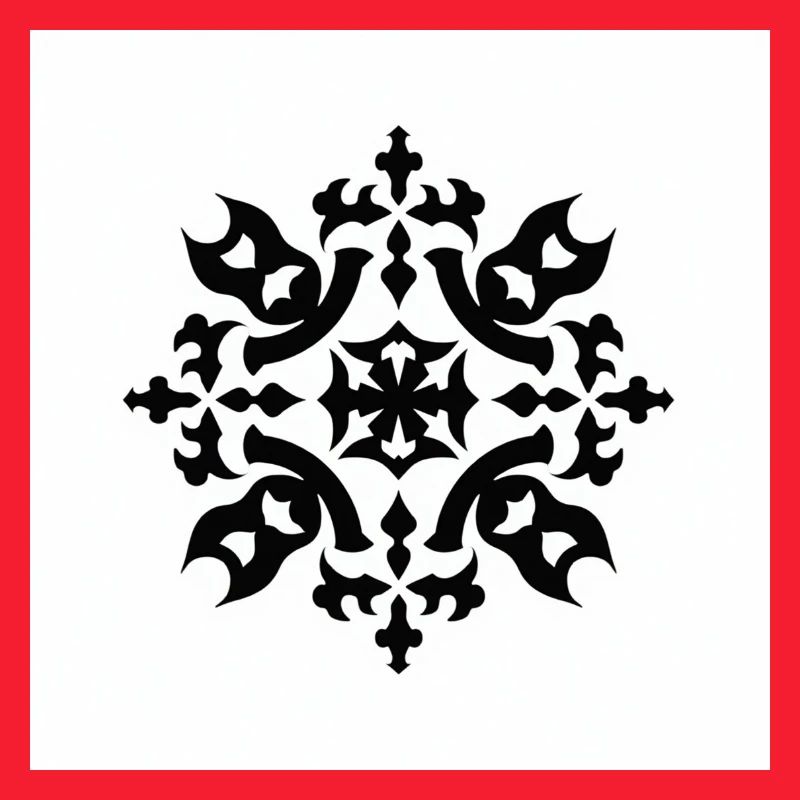 Intricate Black Snowflake Pattern