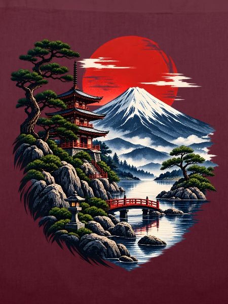Japanische Abendröte am Fuji