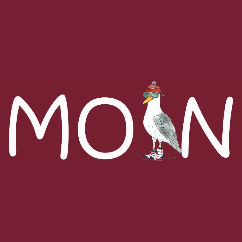 PLATTDEUTSCHER SPRUCH MIT MÖWE