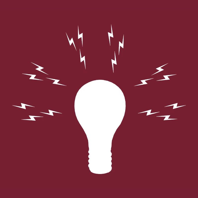 Glühbirne mit Lichtblitzen