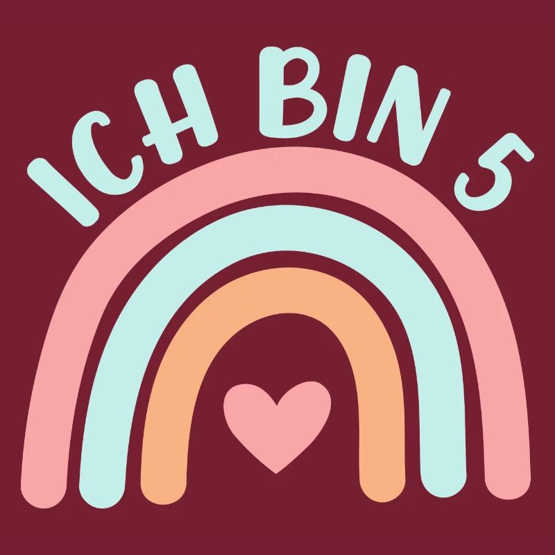 Ich bin 5 niedliche Regenbogen Design Junge Mädche