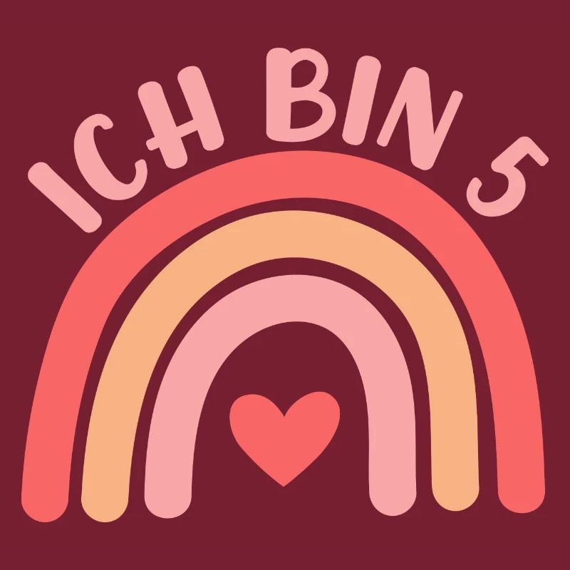 Ich bin 5 niedliche Regenbogen Design Junge Mädche