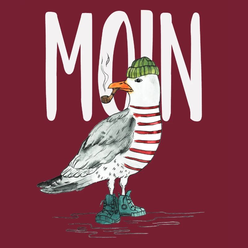 PLATTDEUTSCHER SPRUCH MIT MÖWE
